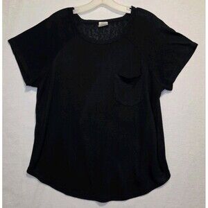Good Hart Black Raglan TShirt Size Medium Pocket Burnout Matilda Jane Classic